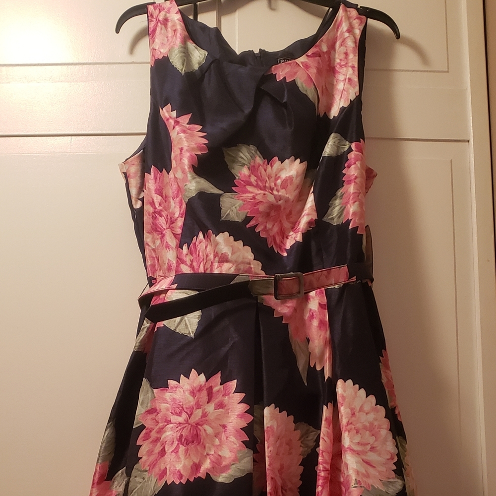 Navy taffeta dress